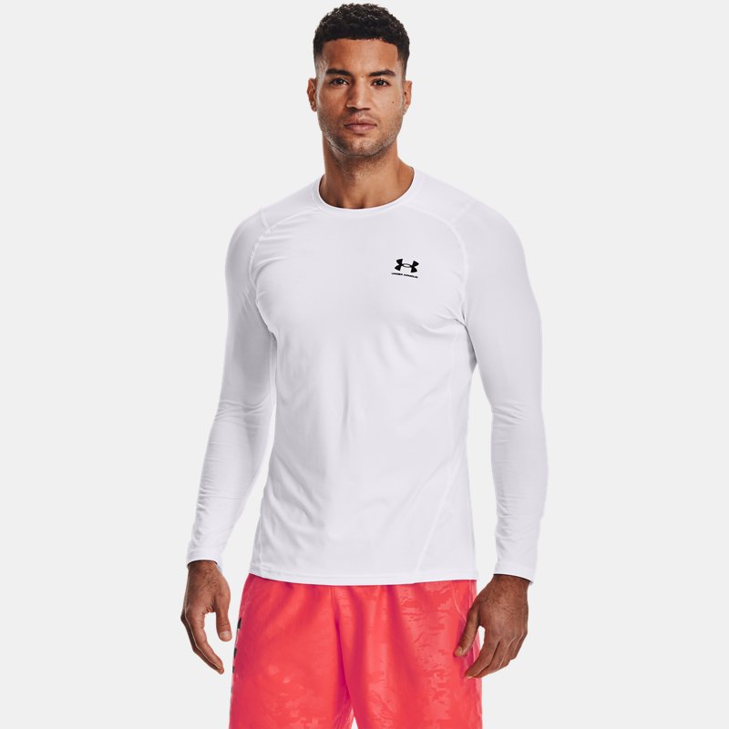Under Armour Men's HeatGear® Fitted Long Sleeve White / Black M